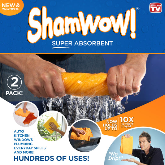 The Original ShamWow Cleaning Shammy Cloth - Absorbent Multi-Purpose
