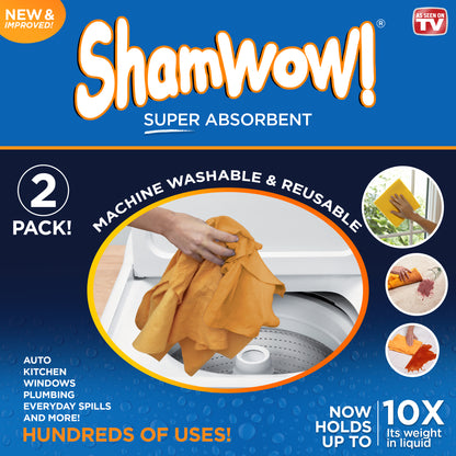 The Original ShamWow Cleaning Shammy Cloth - Absorbent Multi-Purpose