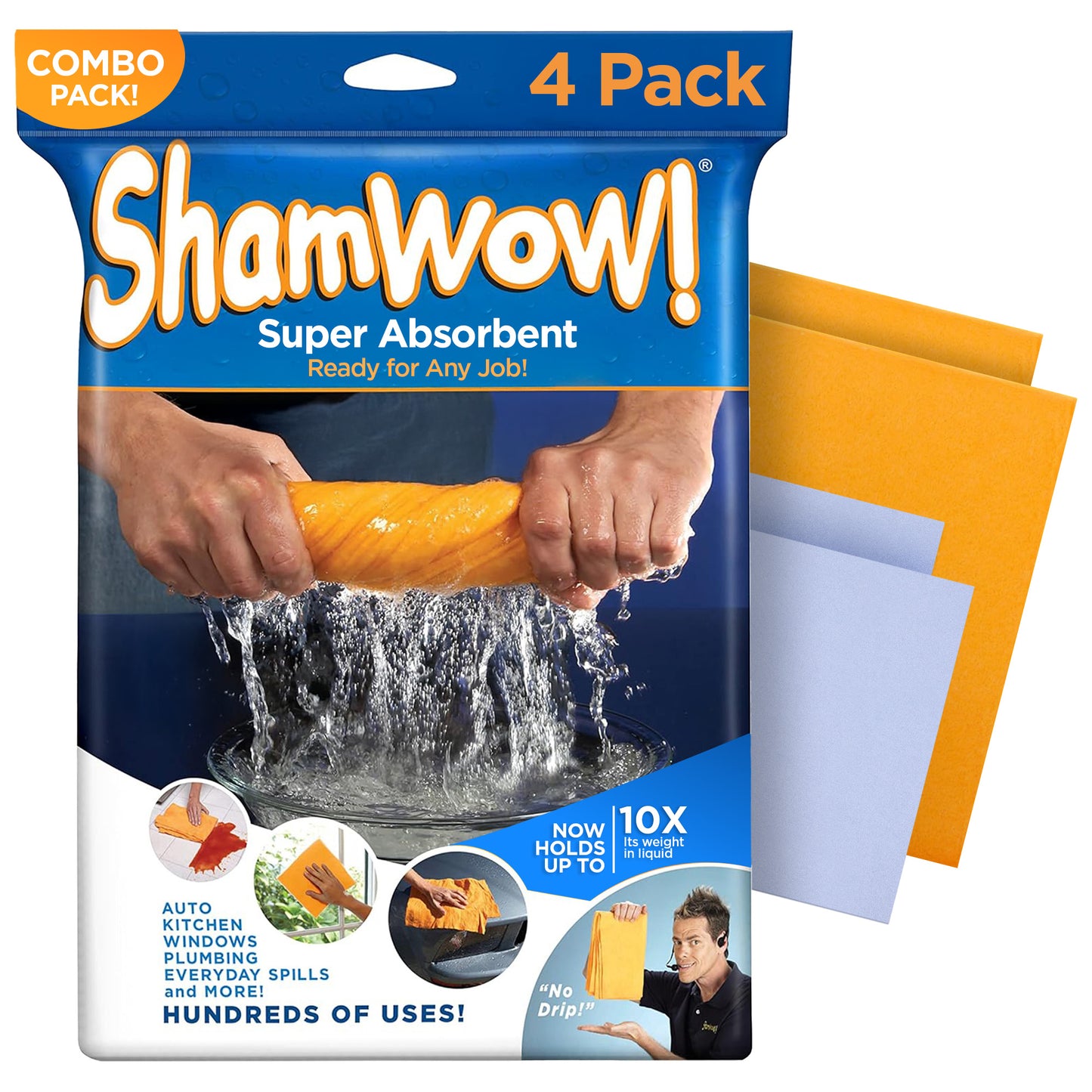 The Original ShamWow Cleaning Shammy Cloth - Absorbent Multi-Purpose