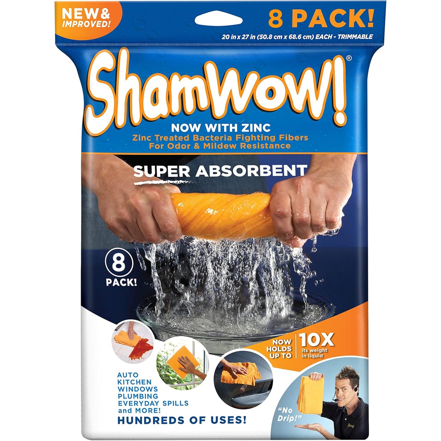 The Original ShamWow Cleaning Shammy Cloth - Absorbent Multi-Purpose