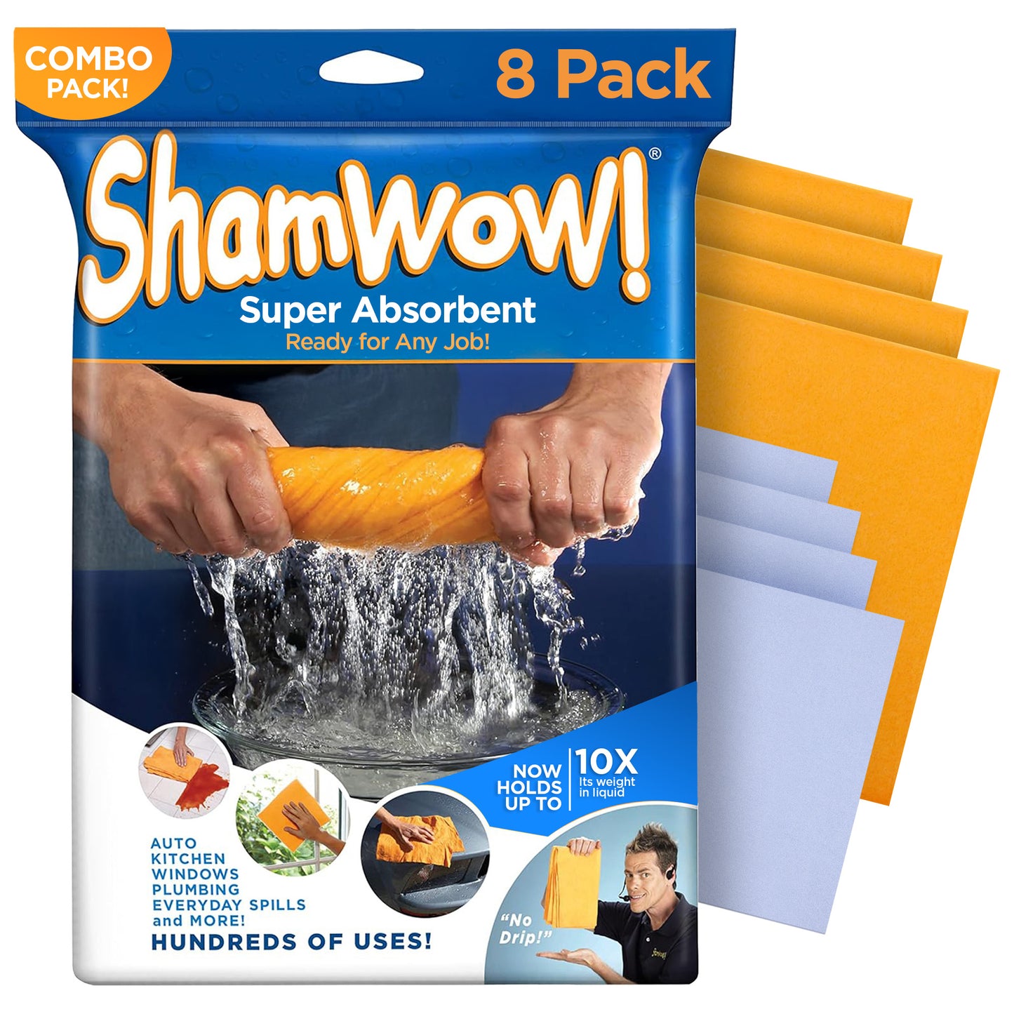 The Original ShamWow Cleaning Shammy Cloth - Absorbent Multi-Purpose