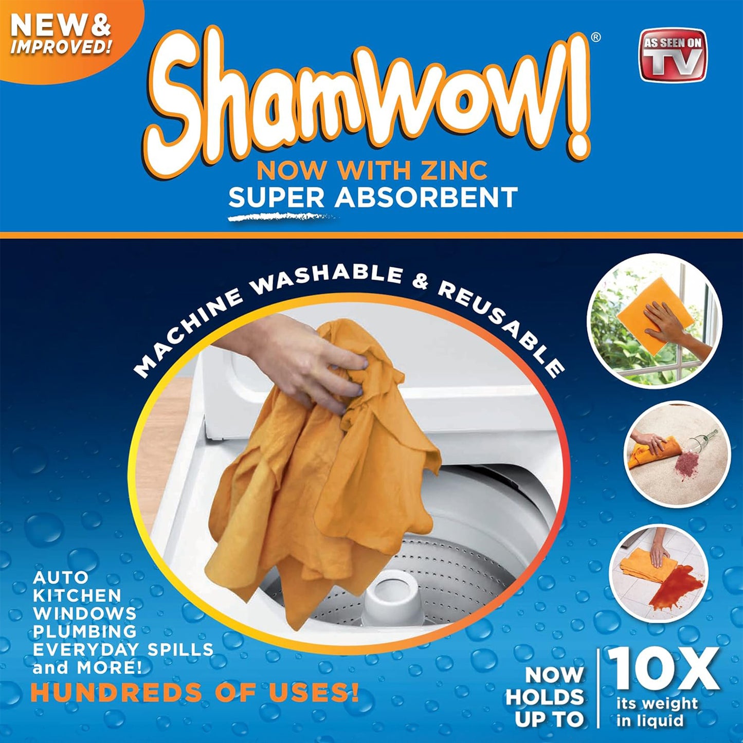 The Original ShamWow Cleaning Shammy Cloth - Absorbent Multi-Purpose