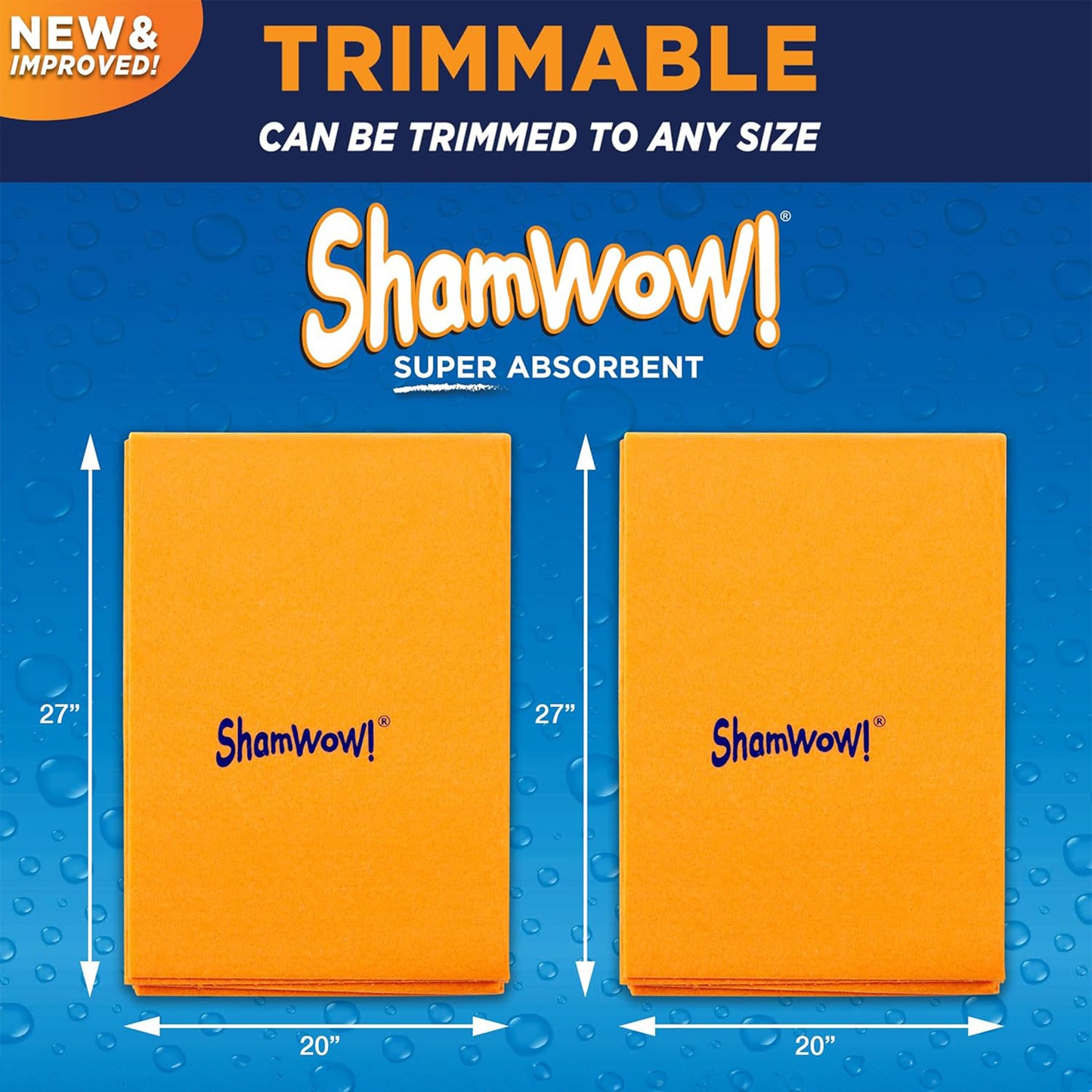 The Original ShamWow Cleaning Shammy Cloth - Absorbent Multi-Purpose