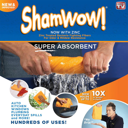 The Original ShamWow Cleaning Shammy Cloth - Absorbent Multi-Purpose